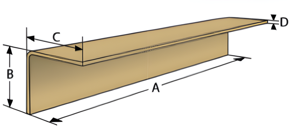Bild som representerar liggande kantskydd och dess diameter, kantskyddet är från tillverkaren Strömnäs förpackningar.
